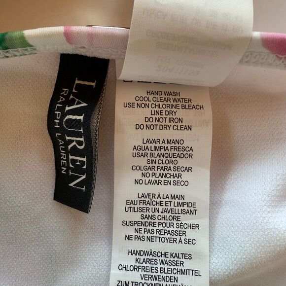 NWT Lauren Ralph Lauren Floral Side Tie Hipster Bikini Bottoms in White & Pink 6 - Picture 13 of 14